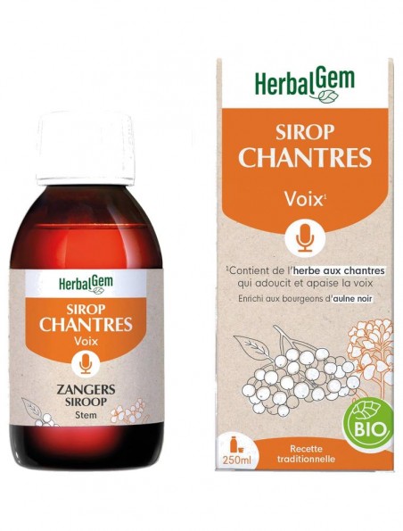 Sirop des chantres Bio - Soulagez vos cordes vocales 250 ml - Herbalgem