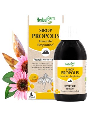 Image de Propolis Sirop Bio - Immunité et Respiration 150 ml - Herbalgem depuis Commandez les produits Herbalgem à l'herboristerie Louis