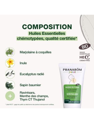Image 81509 supplémentaire pour Baume Pectoral Junior Bio - Aromaforce 50 ml - Pranarôm