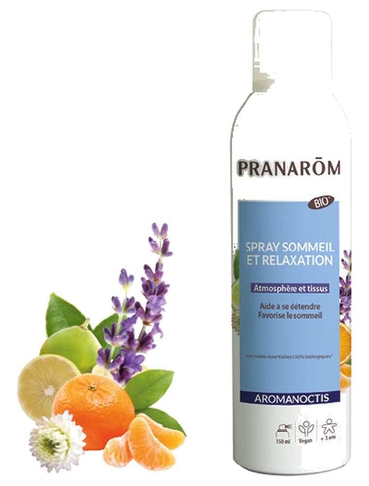 Image principale de la modale pour Spray sommeil Aromanoctis Bio - Relaxation aux Huiles essentielles 150 ml - Pranarôm