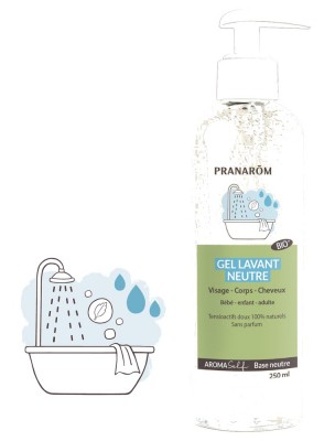 Image de Gel Lavant Neutre Bio - Visage, Corps et Cheveux Aromaself 250 ml - Pranarôm depuis Achetez les produits Pranarôm à l'herboristerie Louis (3)
