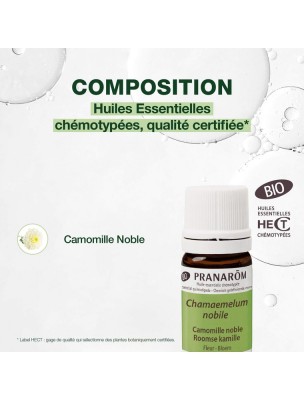 Image 81740 supplémentaire pour Camomille romaine (noble) Bio - Huile essentielle Chamaemelum nobile 5 ml - Pranarôm