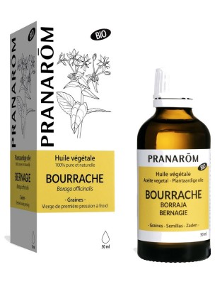 Image de Bourrache Bio - Huile végétale Borago officinalis 50 ml - Pranarôm depuis Achetez les produits Pranarôm à l'herboristerie Louis