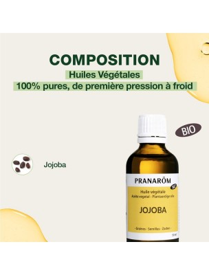 Image 82022 supplémentaire pour Jojoba Bio - Huile végétale Simmondsia chinensis 50 ml - Pranarôm