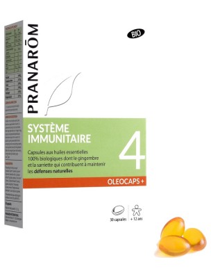 Image de Oléocaps + 4 Bio - Système Immunitaire 30 capsules d'huiles essentielles - Pranarôm depuis Achetez les produits Pranarôm à l'herboristerie Louis (4)