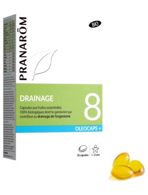 Image de Oléocaps + 8 Bio - Drainage 30 capsules d'huiles essentielles - Pranarôm depuis Achetez les produits Pranarôm à l'herboristerie Louis (5)