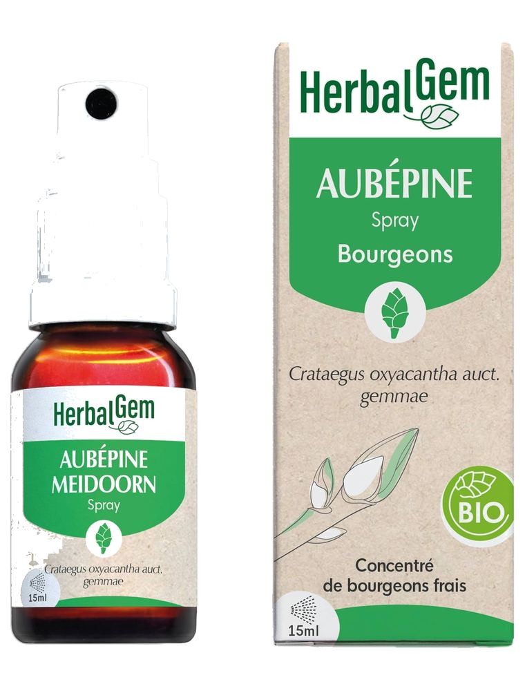 Image principale de la modale pour Aubépine bourgeon Bio - Coeur et Détente Spray 15 ml - Herbalgem