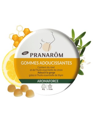 Image de Aromaforce Gommes Adoucissantes Bio - Miel Citron 45g - Pranarôm depuis Achetez les produits Pranarôm à l'herboristerie Louis