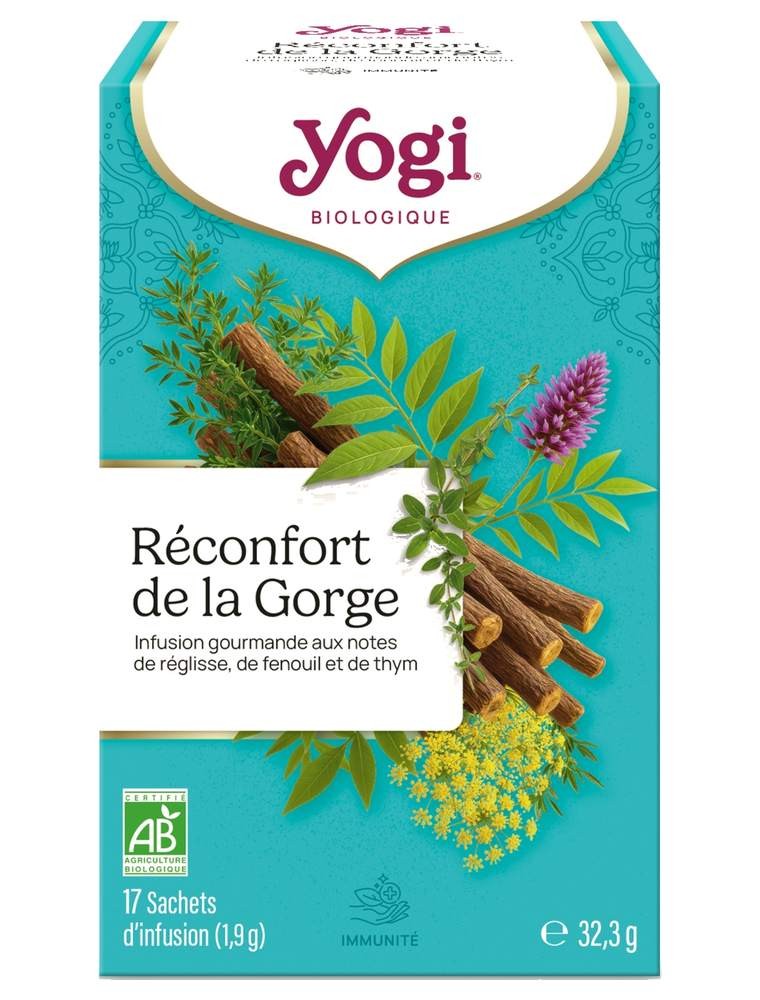 Image principale de la modale pour Réconfort de la gorge - Voies respiratoires 17 sachets - Yogi Tea