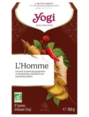 Image de L'Homme - Epicé et fortifiant 17 sachets - Yogi Tea depuis Commandez les produits Yogi Tea à l'herboristerie Louis