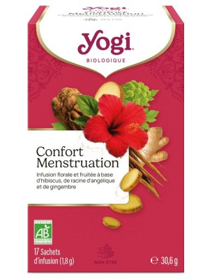 Image de Confort Menstruation Bio - Infusions Ayurvédiques 17 sachets - Yogi Tea depuis Commandez les produits Yogi Tea à l'herboristerie Louis
