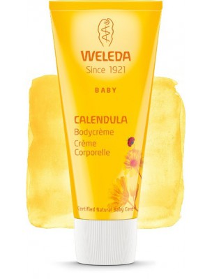 Image de Crème corporelle au Calendula pour Bébé - Soigne et protège 75 ml - Weleda via Acheter Pranabb Diffusion Sommeil pour les bébés 10 ml -