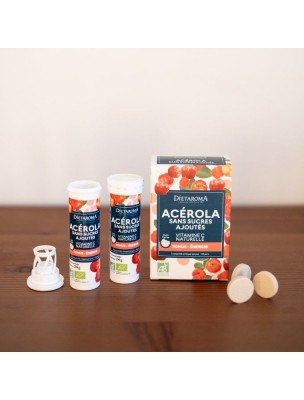 Image 82189 supplémentaire pour Acérola Sans Sucres Ajoutés Bio - Réduction de la fatigue 24 comprimés à croquer - Dietaroma