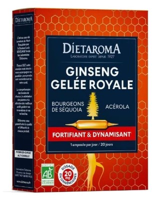 Image 82195 supplémentaire pour Ginseng Gelée Royale Bio - Tonus et Vitalité 20 ampoules - Dietaroma
