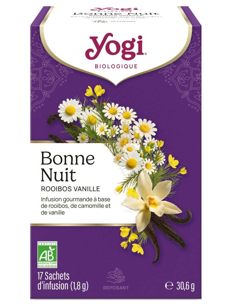 Image principale de la modale pour Bonne Nuit Rooibos Vanille Bio - Infusions Ayurvédiques 17 sachets - Yogi Tea