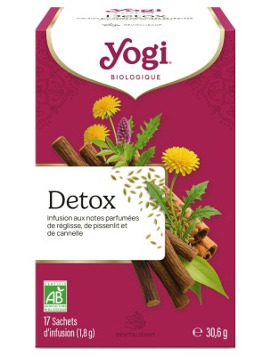 Image de Detox Bio - Détoxination des voies digestives 17 sachets - Yogi Tea depuis Commandez les produits Yogi Tea à l'herboristerie Louis