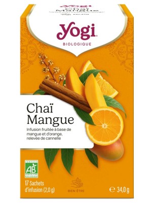 Image de Chaï Mangue Bio - Infusions Ayurvédiques 17 sachets - Yogi Tea depuis Commandez les produits Yogi Tea à l'herboristerie Louis