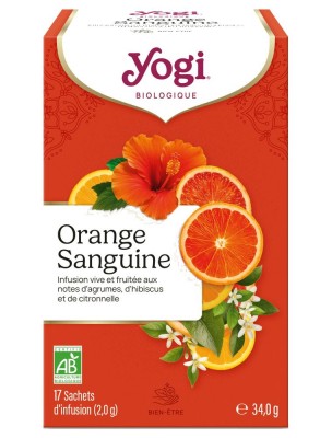 Image de Orange Sanguine Bio - Infusions Ayurvédiques 17 sachets - Yogi Tea depuis Commandez les produits Yogi Tea à l'herboristerie Louis