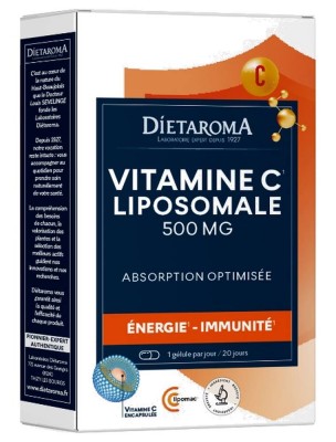 Image de Vitamine C Liposomale 500 mg - Tonus et Immunité 20 gélules - Dietaroma depuis Commandez les produits Dietaroma à l'herboristerie Louis