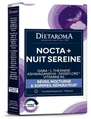 Image de Nocta Plus Nuit Sereine - Sommeil 30 comprimés - Dietaroma depuis Commandez les produits Dietaroma à l'herboristerie Louis