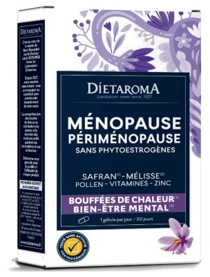 Image de Ménopause Périménopause Sans Phytoestrogènes - Bouffées de Chaleur et Bien-Être Mental 20 gélules - Dietaroma depuis Commandez les produits Dietaroma à l'herboristerie Louis