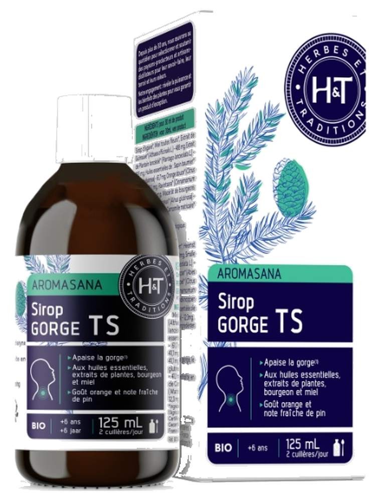 Image principale de la modale pour Sirop Gorge Aromasana Bio - Respiration 125 ml - Herbes et Traditions
