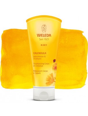Image de Shampooing Cheveux et Corps pour Bébé - Au Calendula 200 ml - Weleda depuis Shampoings naturels pour des cheveux sains