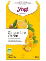 Image de Gingembre Citron - Sucré et rafraîchissant 17 sachets - Yogi Tea depuis Solutions Naturelles pour votre Santé | Louis Herboristerie (48)