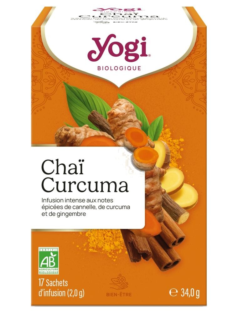 Image principale de la modale pour Chaï Curcuma - Bienfaisante, puissante et complexe 17 sachets - Yogi Tea