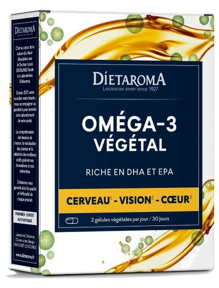 Image principale de la modale pour Oméga 3 Végétal - Huile d'algue 60 gélules  - Dietaroma