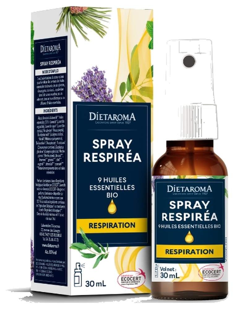 Image principale de la modale pour Spray Respiration Respiréa Bio - Respiration 30 ml - Dietaroma