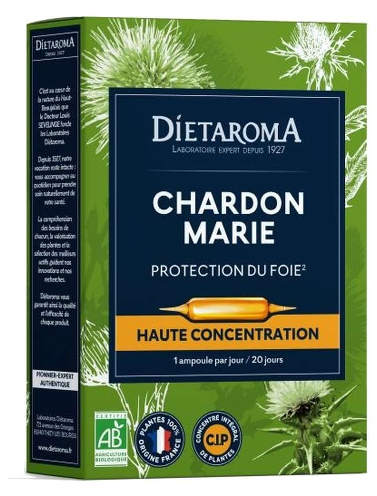 Image principale de la modale pour C.I.P. Chardon-Marie Bio - Fonctionnement hépatique 20 ampoules - Dietaroma