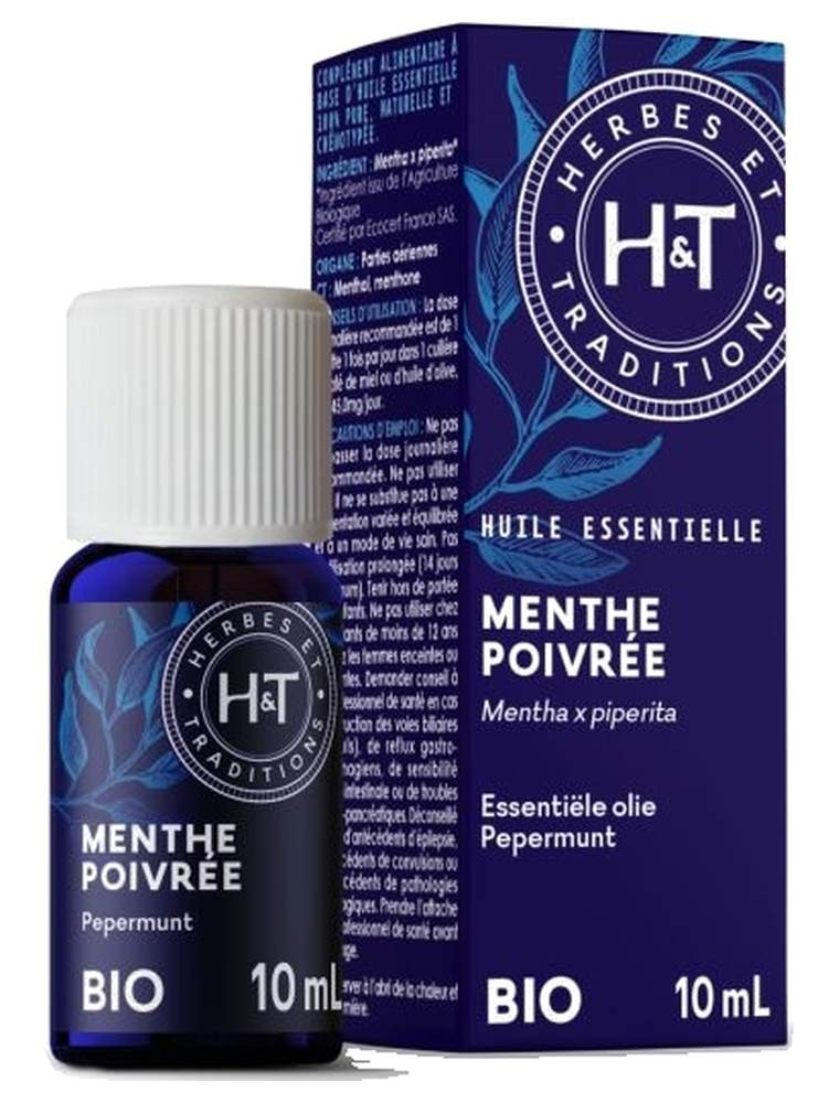 Image principale de la modale pour Menthe poivrée Bio - Huile essentielle de Mentha piperita 10 ml - Herbes et Traditions
