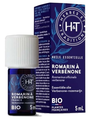 Image de Romarin à verbénone Bio - Huile essentielle Rosmarinus officinalis verbenone 5 ml - Herbes et Traditions depuis Commandez les produits Herbes et Traditions à l'herboristerie Louis