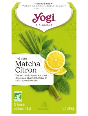 Image de Thé vert Matcha Citron - Rafraîchissante, suave et revigorante 17 sachets - Yogi Tea depuis Commandez les produits Yogi Tea à l'herboristerie Louis
