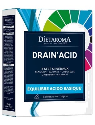 Image de Drain'Acid - Drainage 60 gélules - Dietaroma depuis Commandez les produits Dietaroma à l'herboristerie Louis