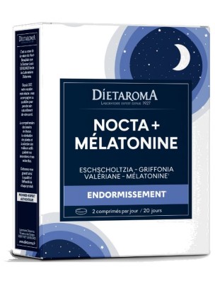 Image de Nocta Plus Mélatonine - Sommeil 40 comprimés - Dietaroma depuis Commandez les produits Dietaroma à l'herboristerie Louis