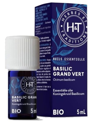 Image de Basilic Grand vert Bio - Huile essentielle d'Ocimum Basilicum 5 ml - Herbes et Traditions depuis Commandez les produits Herbes et Traditions à l'herboristerie Louis
