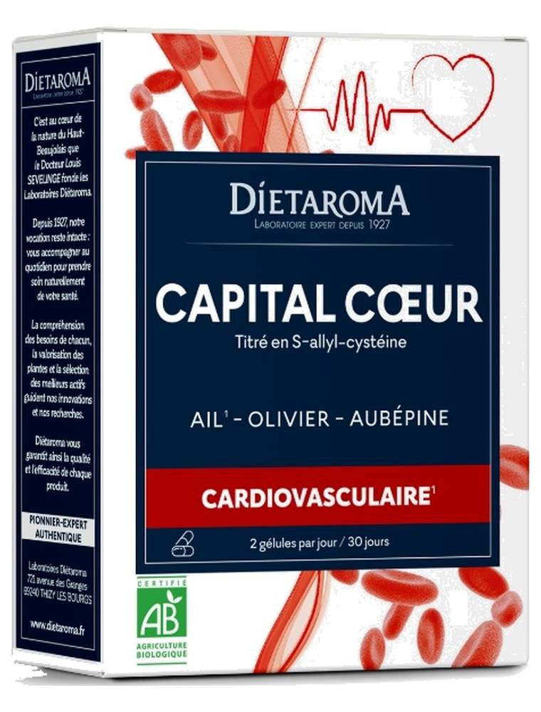 Image principale de la modale pour Capital Coeur (Ail Olivier Aubépine) Bio - Système Circulatoire 60 gélules - Dietaroma