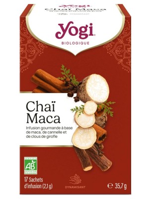 Image de Chaï Maca Bio - Infusion Ayurvédique 17 sachets - Yogi Tea depuis Commandez les produits Yogi Tea à l'herboristerie Louis