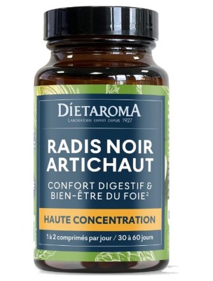 Image de Artichaut Radis Noir Bio - Digestion 60 comprimés - Dietaroma depuis Commandez les produits Dietaroma à l'herboristerie Louis