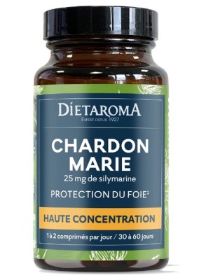 Image de Chardon Marie Bio - Fonction Hépatique 60 comprimés - Dietaroma depuis Commandez les produits Dietaroma à l'herboristerie Louis