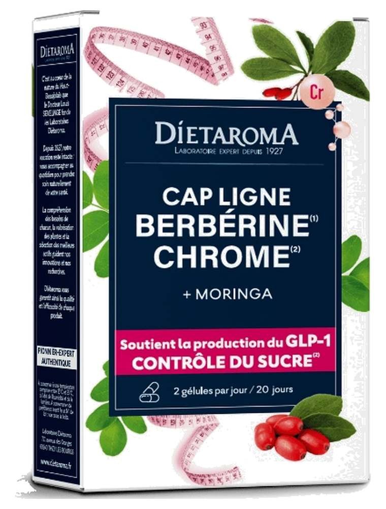 Image principale de la modale pour Cap Ligne Berbérine, Chrome et Moringa - Contrôle du poids 40 gélules - Dietaroma