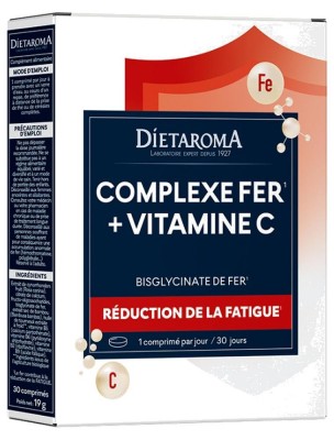Image de Complexe Fer Plus Vitamine C - Fatigue 30 comprimés - Dietaroma depuis Commandez les produits Dietaroma à l'herboristerie Louis