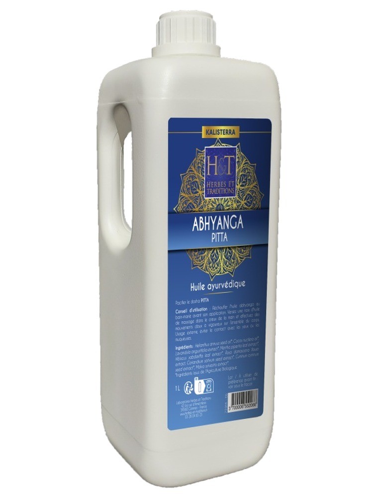 Image principale de la modale pour Abhyanga Pitta - Huile florale de massage ayurvédique 1 Litre - Herbes et Traditions