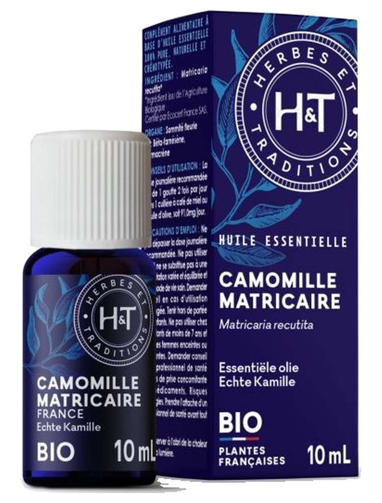 Image principale de la modale pour Camomille Matricaire Bio - Huile essentielle de Matricaria recutita 10 ml - Herbes et Traditions
