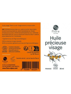 Image 83454 supplémentaire pour Huile Précieuse Visage Bio - Soin du Visage 30 ml - Flore Alpes