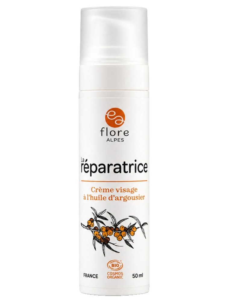 Image principale de la modale pour La Réparatrice Bio - Crème Visage à l'Huile d'Argousier 50 ml - Flore Alpes