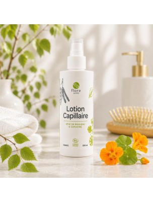 Image 83479 supplémentaire pour Lotion Capillaire Bio - Soin des Cheveux à la Sève de Bouleau et Capucine 200 ml - Flore Alpes