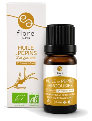 Image de Huile de Pépins d'Argousier Bio - Oméga 3 et 6 - 10 ml - Flore Alpes depuis Flore Alpes : argousier et bouleau bio des Hautes-Alpes